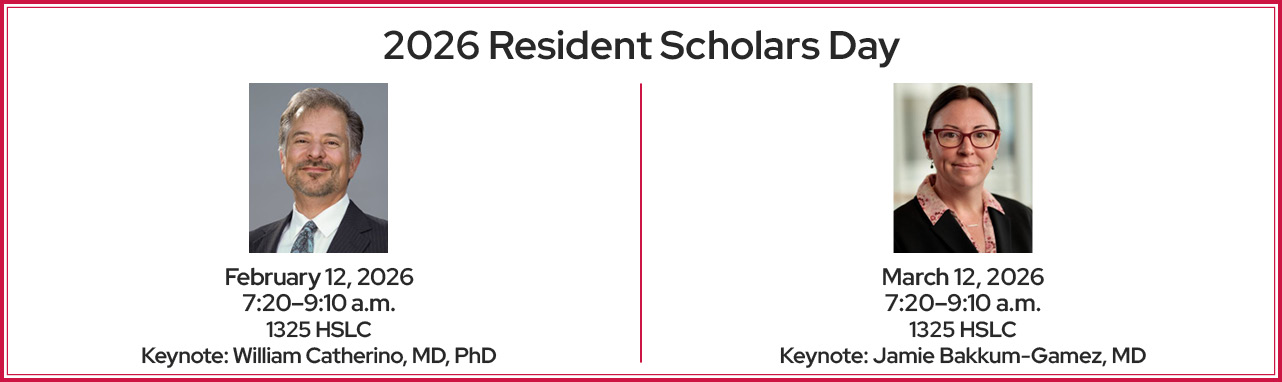 Banner advertising 2026 Resident Scholars Day keynote speakers